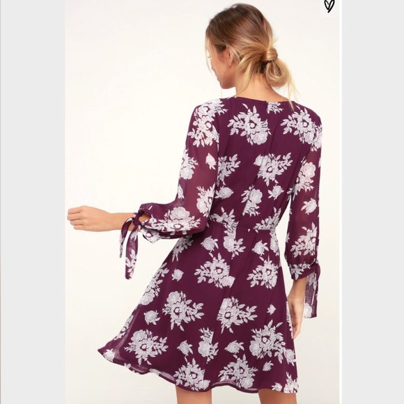 Unbelievable Beauty Purple Floral Dress - Picture 2 of 9